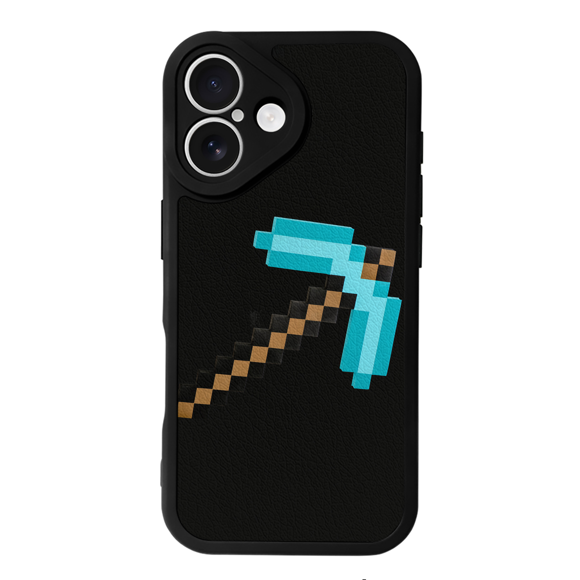 （画像用） マインクラフト ブロックの世界 Minecraft MC Block world 【iPhone 16シリーズ対応】シリコンスマホケース（レザー調） 材質：シリコン